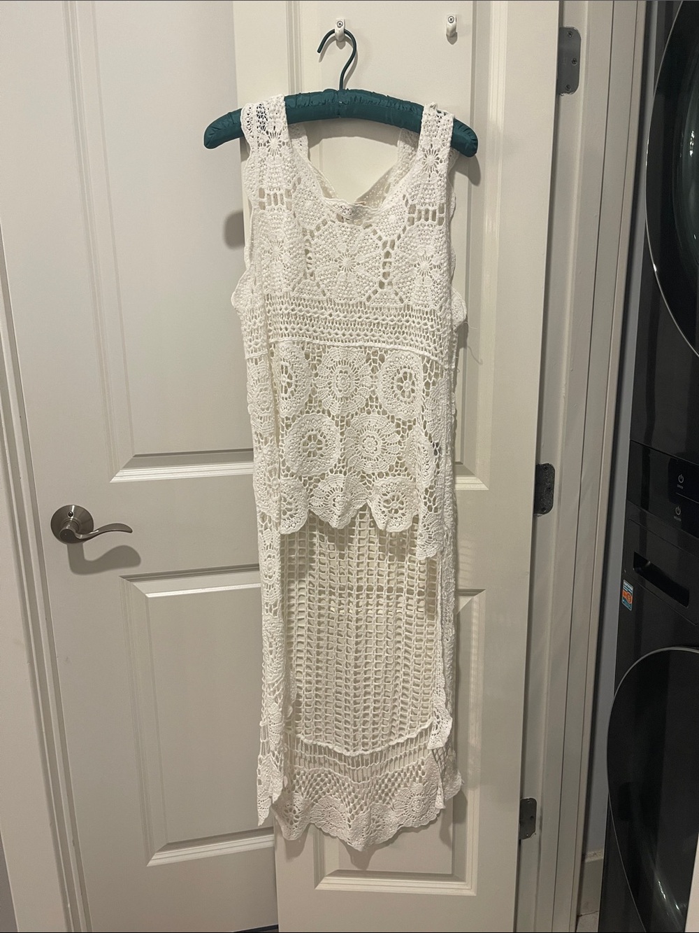 White Crochet high low - Lightweight top